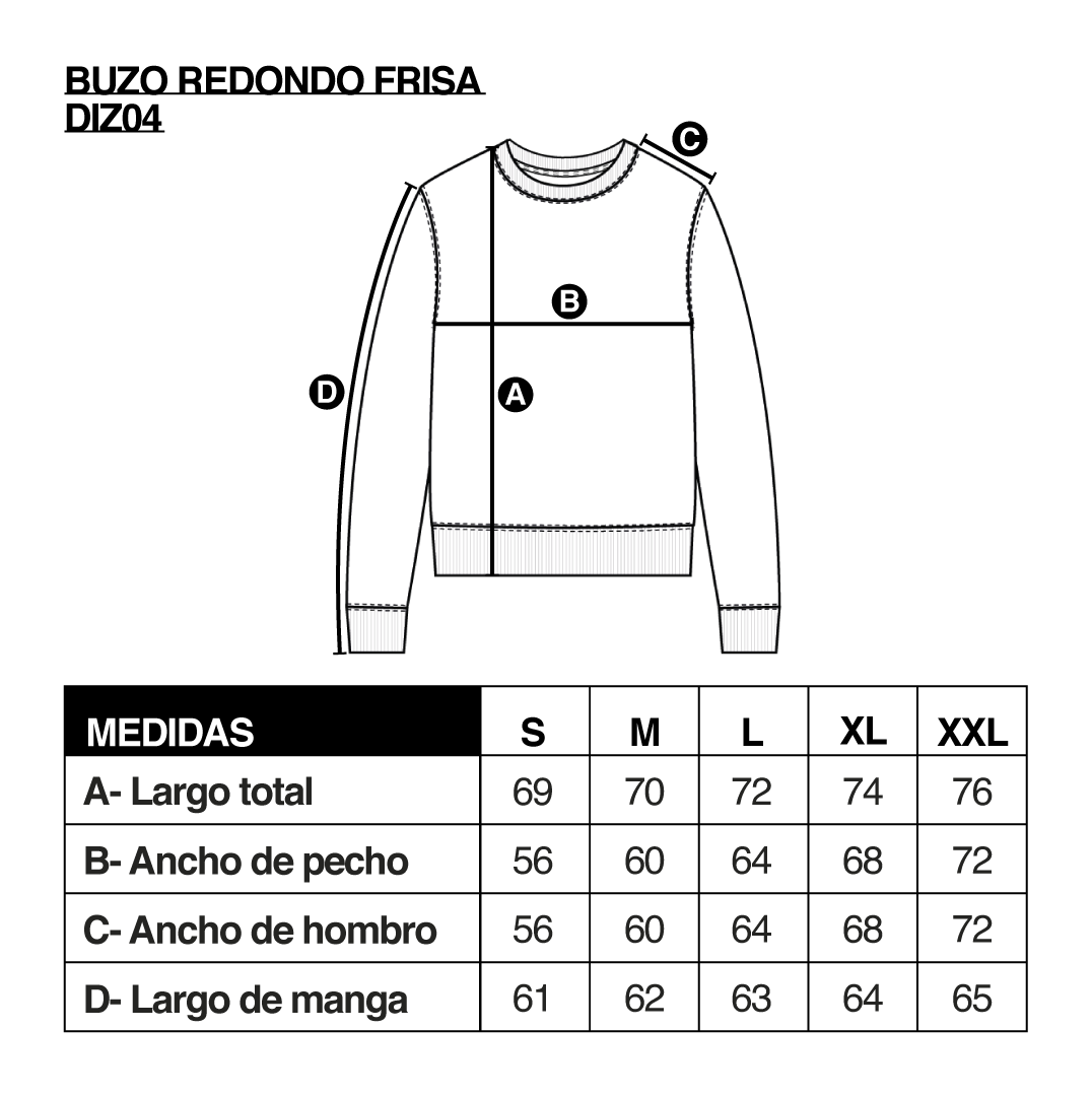 Buzo de Frisa Cuello Redondo